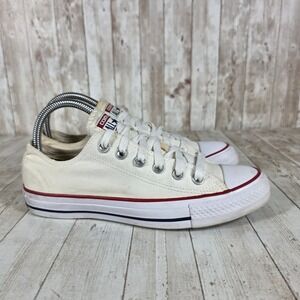 Converse Chuck Taylor All Star Low Top Cream Canvas Sneakers Womens‎ Size 7.5
